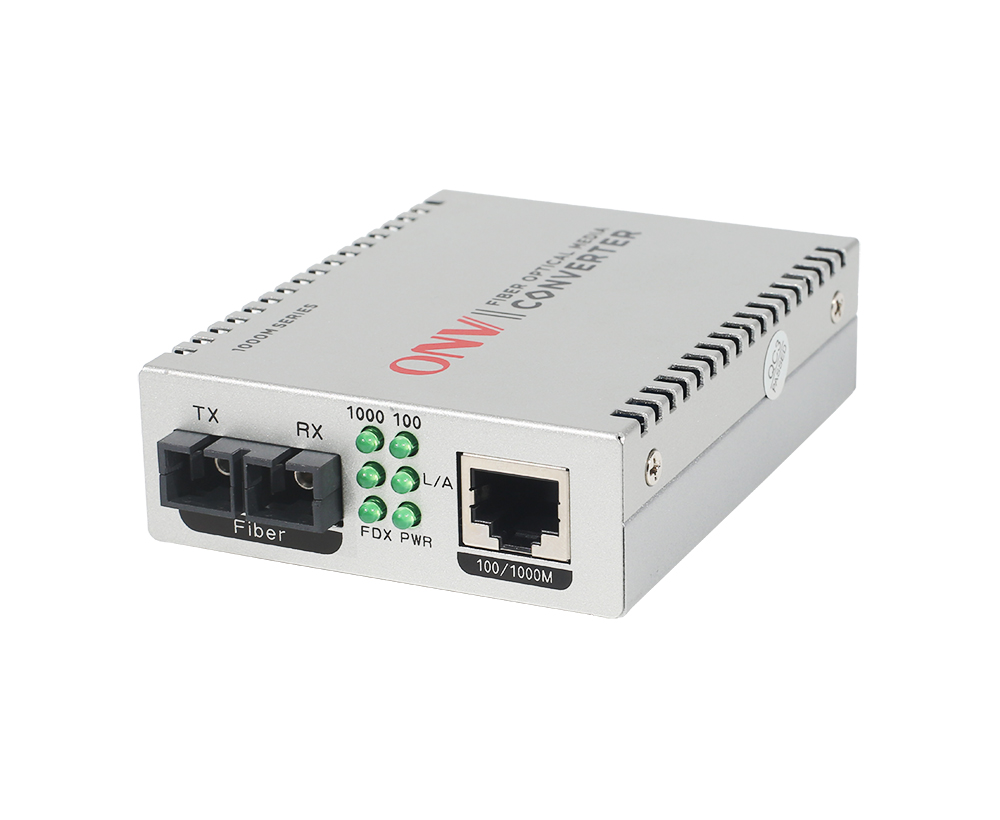 Convertidor de medios de fibra dual monomodo de 2 puertos Gigabit