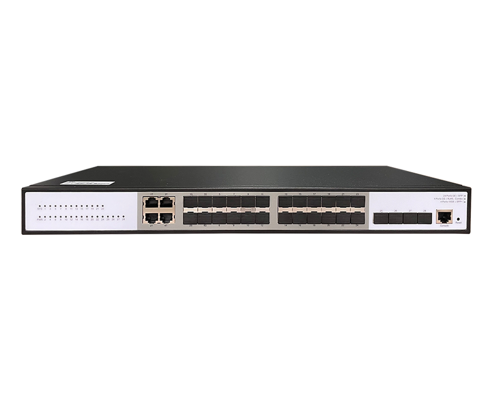 Conmutador de núcleo gestionado L3 de 28 puertos de enlace ascendente 10G