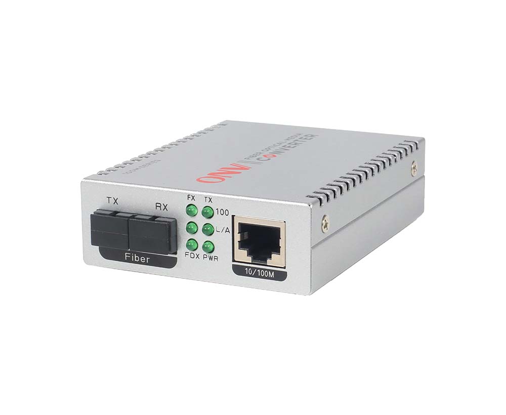 10/100M convertidor de medios de fibra dual de un solo modo de 2 puertos