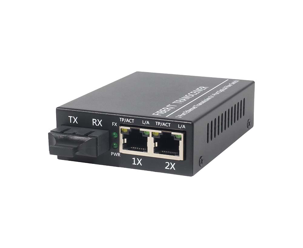 10/100M 3-puerto de un solo modo de fibra dual medios convertidor