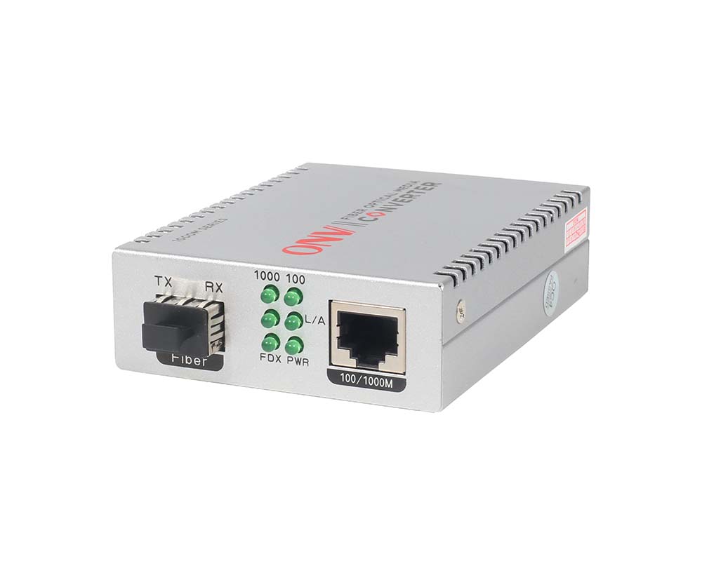 Convertidor de medios de fibra dual monomodo de 2 puertos Gigabit