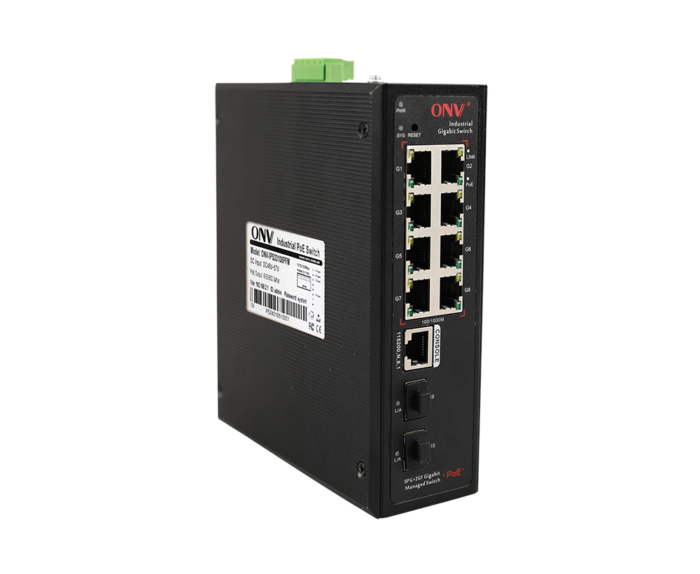 Conmutador PoE bt industrial gestionado L2 de 10 puertos Gigabit