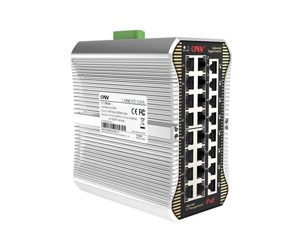 Conmutador PoE industrial gestionado L2 Gigabit de 24 puertos