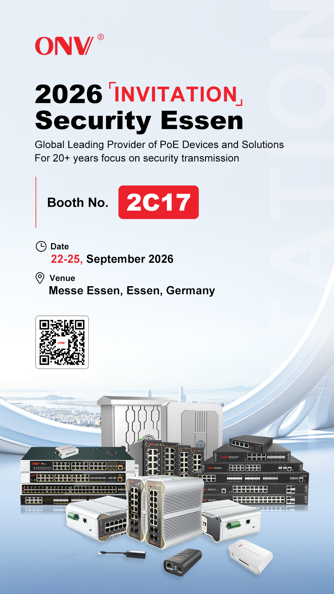 Security Essen 2026, ONV at Security Essen 2026, PoE switch，ONV