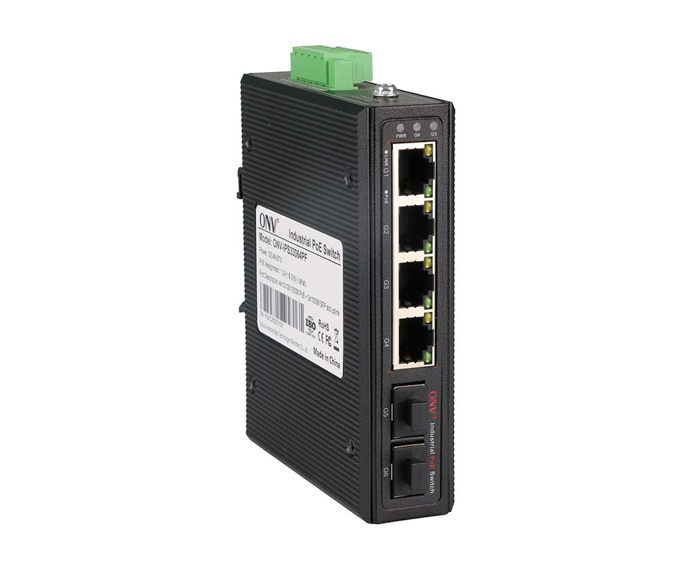 Conmutador PoE industrial de 6 puertos Gigabit