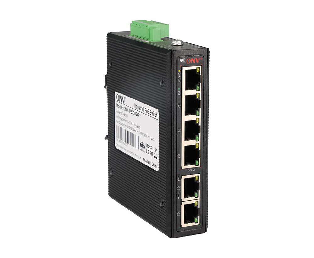 Conmutador PoE industrial Gigabit de 6 puertos