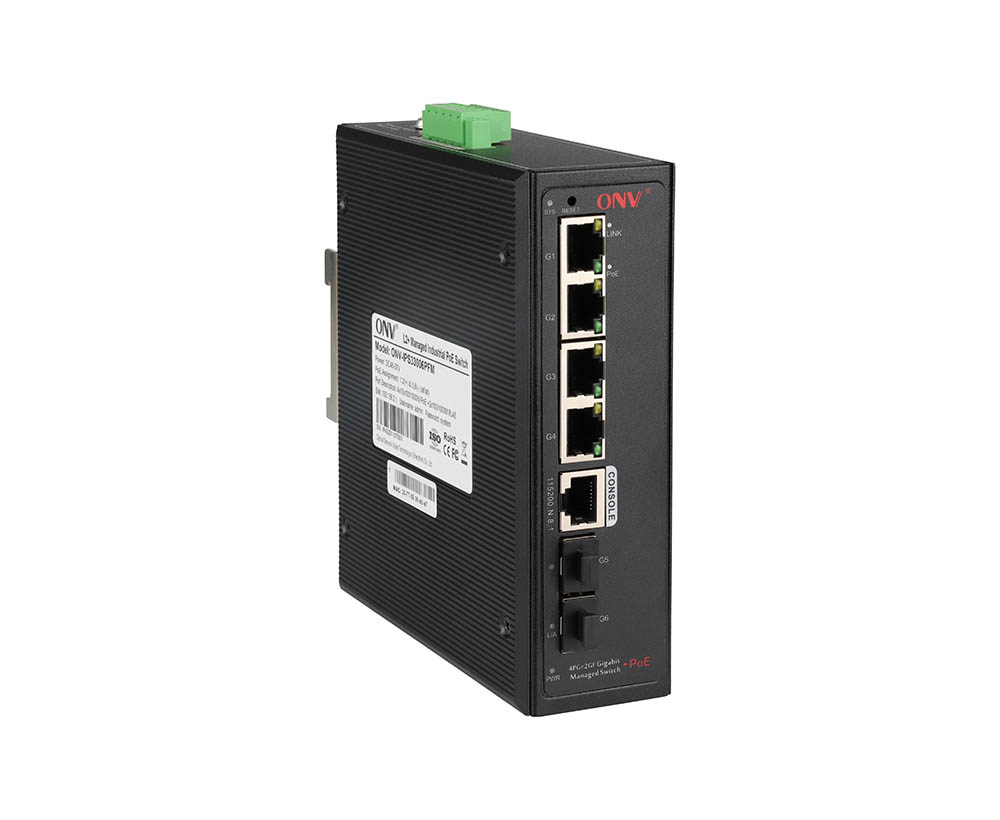Switch PoE industrial gestionado Gigabit de 6 puertos