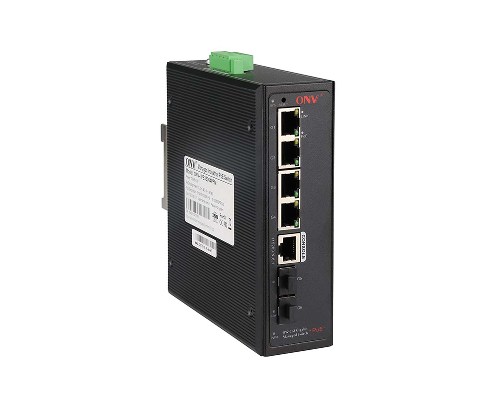 Switch PoE industrial gestionado Gigabit de 6 puertos L2+