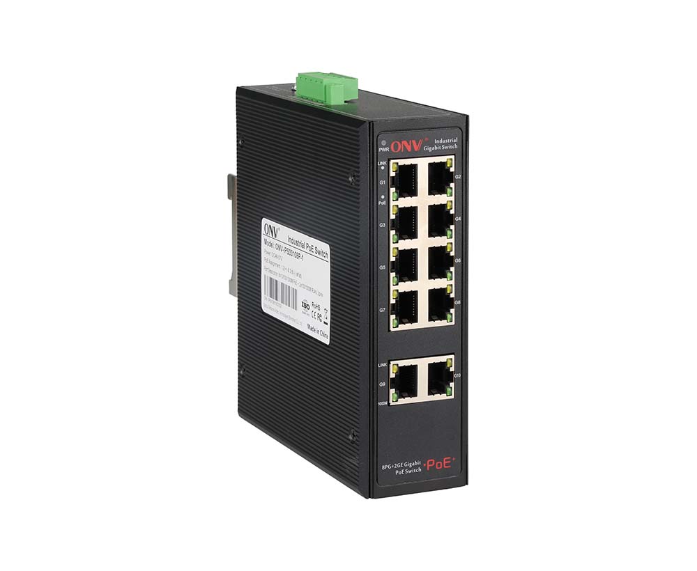 Conmutador PoE industrial Gigabit de 10 puertos